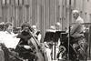 T20293_Julian Lloyd Webber, English cellist with Royal Philharmonic Orchestra & Sir Yehudi Menuhin for recording of Elgar Concerto, July 1985