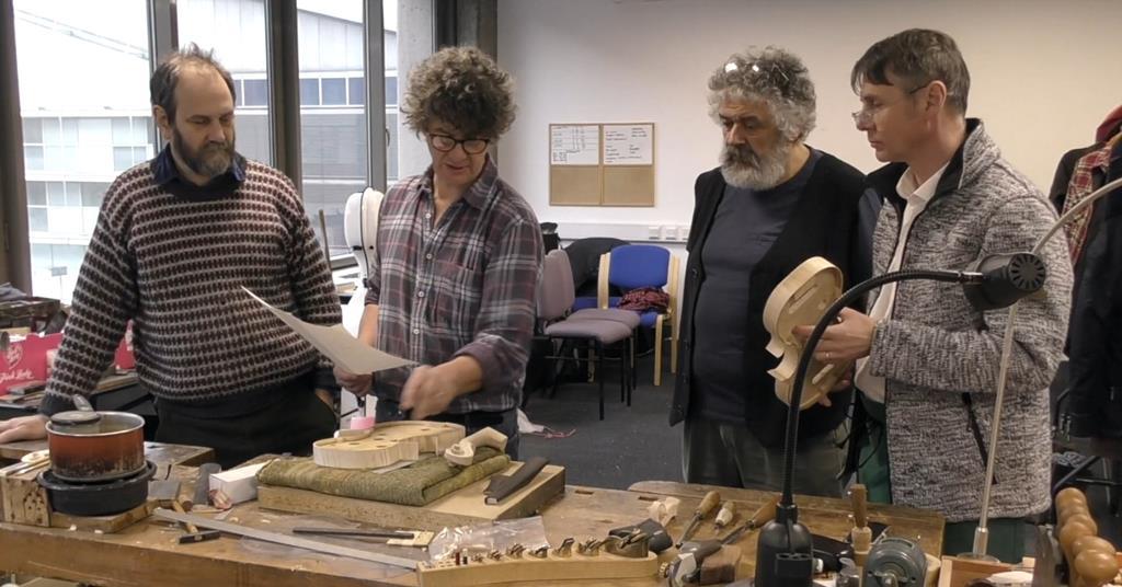 How many luthiers does it take to make two violins in a week? Video