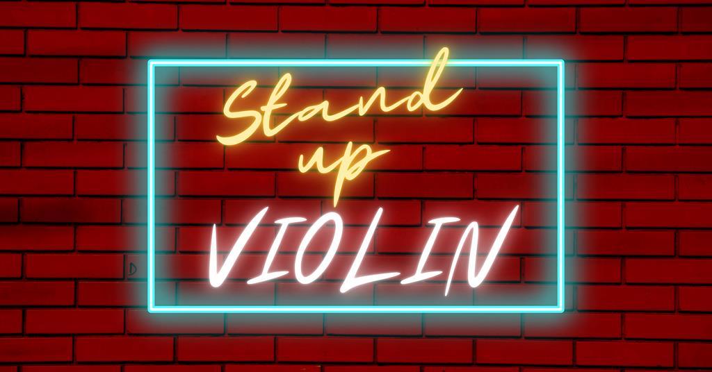 Stand up sale violin