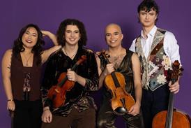 Poiesis Quartet (l–r) Sarah Ying Ma, Max Ball, Jasper de Boor and Drew Dansby