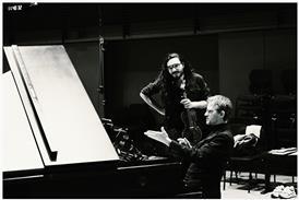 Alexandre Tharaud and Nemanja Radulović (c) Raphaël Wertheimer (B&W)