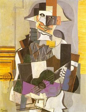 Harlequin Playing Guitar 19189 by Pablo Picasso
