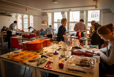 The temporary workshop at Manchester Museum cr Charlotte Wellings