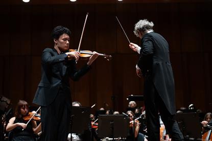 Violinist Aozhe Zhang at the Premio Paganini
