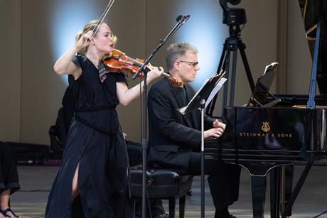 Ojai Music Festival June 13 2026 Leila Josefowicz and John Novacek.by Timothy Teague