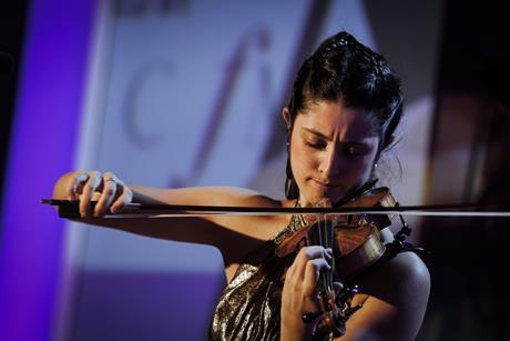 María Dueñas, winner of Young Artist of the Year, performs at Gramophone Awards 2025 (c) Jamie Hodgskin (2)