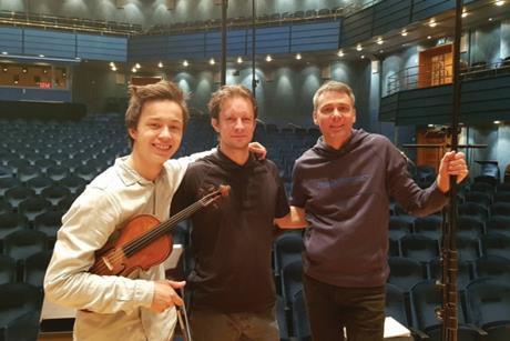 Johan Dalene conductor Daniel Blendulf and producer Jens U. Braun
