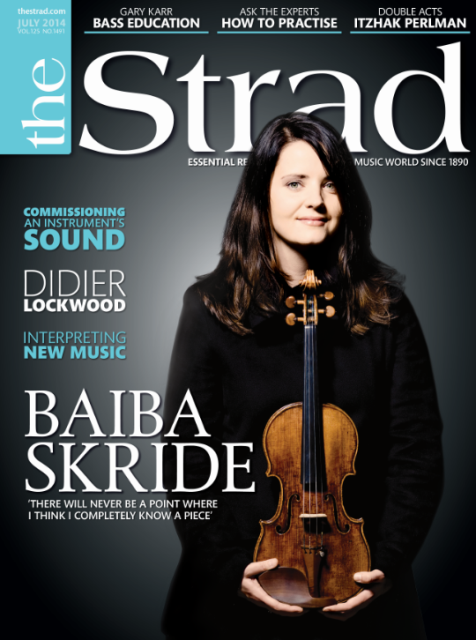 The issue includes an interview with Latvian violinist Baiba Skride and an article on how musicians go about commissioning an instrument's sound from luthiers