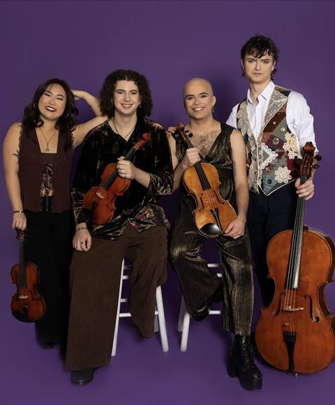 Poiesis Quartet (l–r) Sarah Ying Ma, Max Ball, Jasper de Boor and Drew Dansby