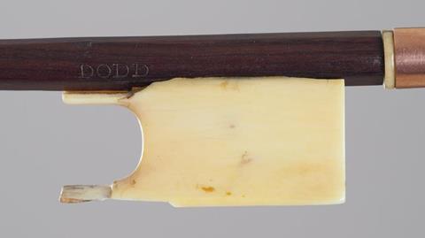 A late 18th-century John Dodd violin bow with ivory frog