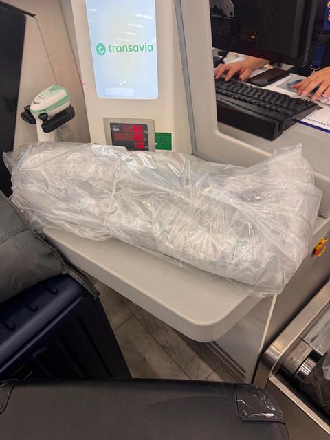 Spare violin wrapped up