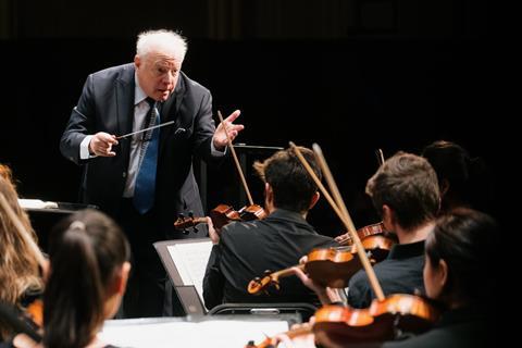 Slatkin conducting the Manhattan School of Music Symphony Orchestra