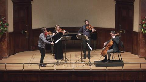 The Heath Quartet in a live-streamed performance from Wigmore Hall