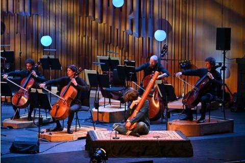 Jonny Greenwood with members of the 12 Ensemble