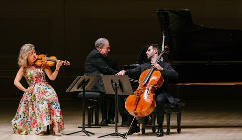 A highly charged trio: Anne-Sophie Mutter, Pablo Ferrández and Yefim Bronfman. Photo: Fadi Kheir