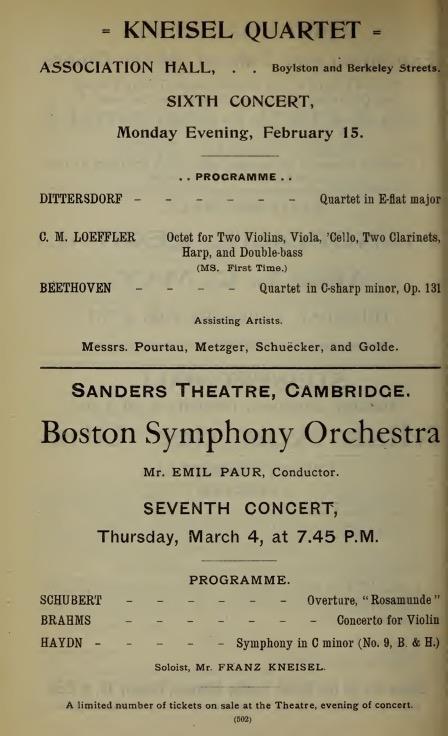 February 1897 Premiere Program