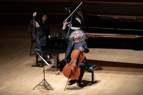 Steven Isserlis gives a fiery performance with pianist Connie Shih. Photo: Alex Brown