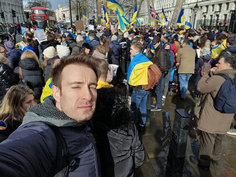 2. Yuriy Yurchuk outside Downing Street