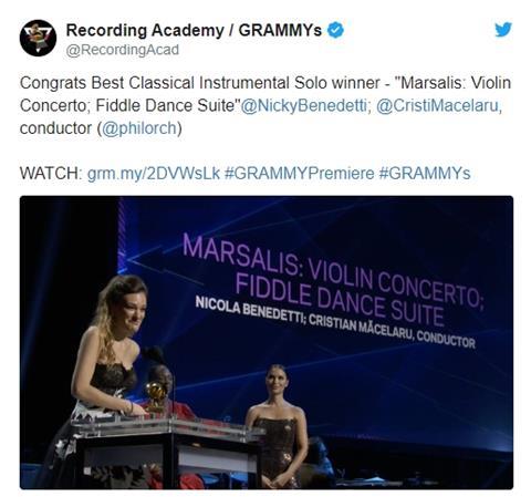 Grammys Twitter feed