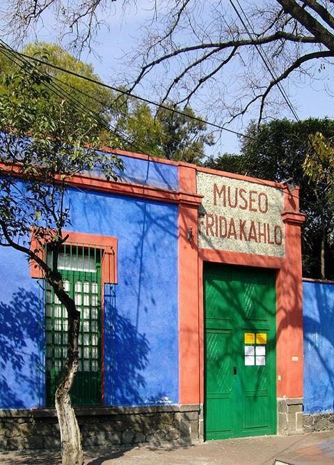 The blue House in Coyoacan, where Frida Kahlo and Diego Rivera lived from 1929-1954, now a Museum