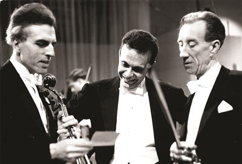 Tortelier with conductor Lorin Maazel and violist Herbert Downes