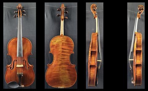 The stolen viola, made by Geoffrey Maingart in 1990, is modelled on an original Varagnola instrument