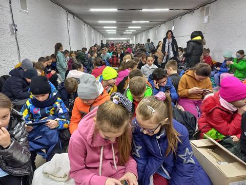 school bomb shelter in lviv