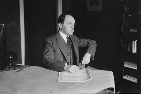 Ernest bloch in 1917 at a table