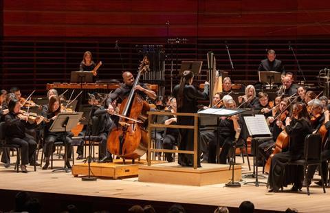 Joseph Conyers performs Tan Dun's 2014 Wolf Totem. Photo: Jessica Griffin