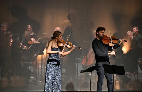 Reimagining the concert experience: Lawrence Power is joined by Vilde Frang. Photo: Mark Allan