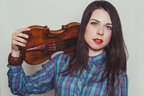 Violin over shoulder