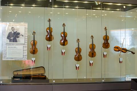 Henry Ford's violin collection at the Henry Ford Museum of American Innovation. Image: KMS Photography