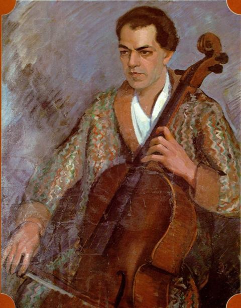 Fig1_Villa-lobos tocando violoncelo (pintura de J. Rosa) cor