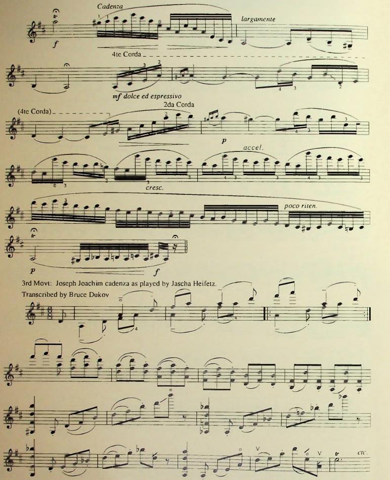 Heifetz Cadenzas Beethoven Violin Concerto Focus The Strad