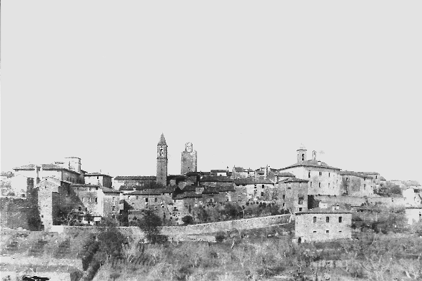 Fig.1  Among the oldest views of Monte San Savino, Luigi Cavallini's birthplace. The picture dates back to the end of the nineteenth century.